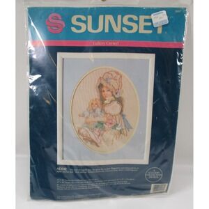Vtg Dimensions Crewel kit Sunset Gallery #11057 Addie with Baby Doll NEW Sealed